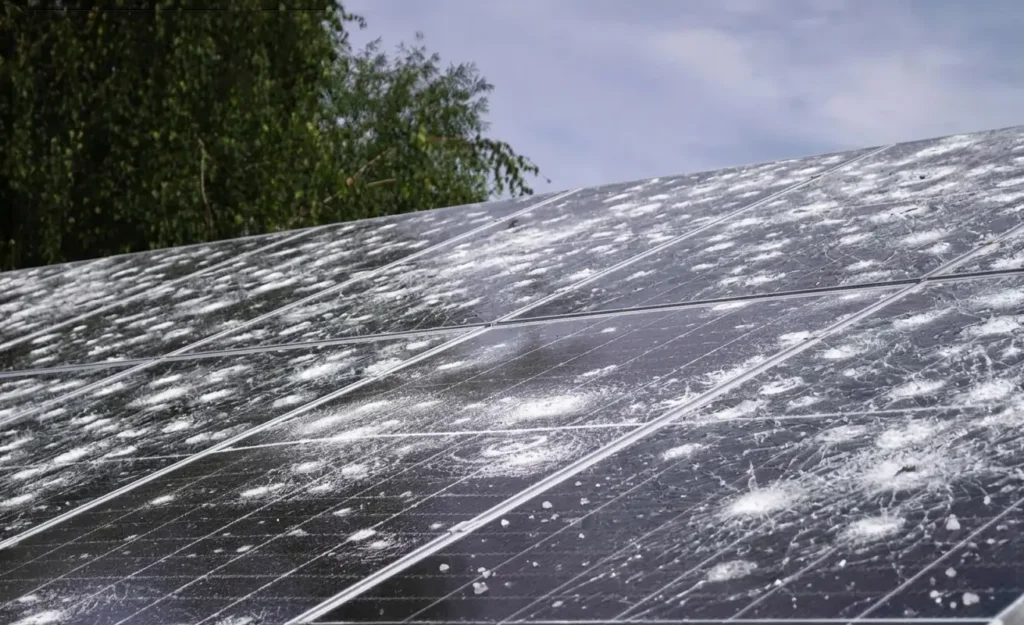 Hail Damaged Solar Panels