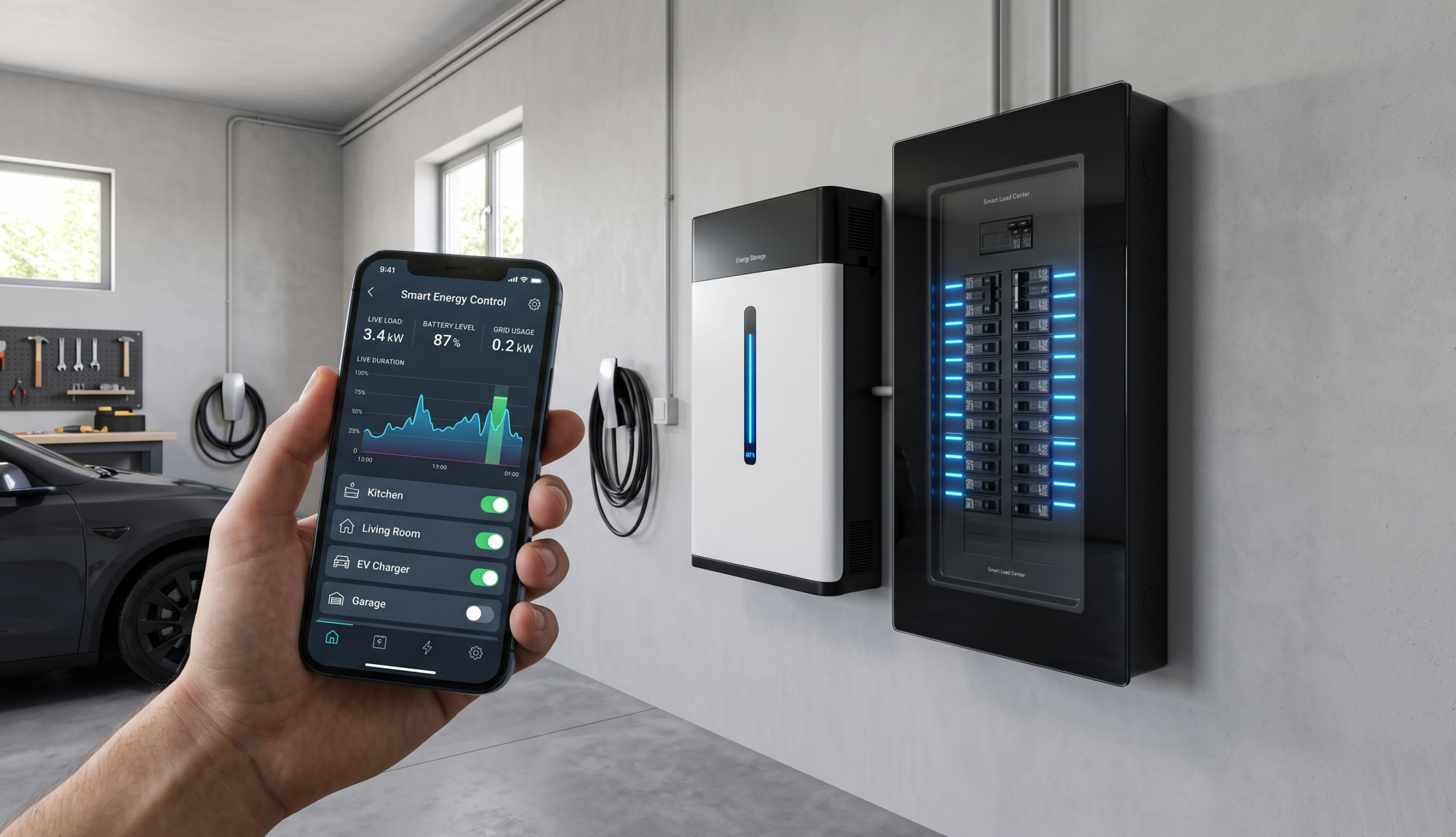 Smart load shedding with electrical panel